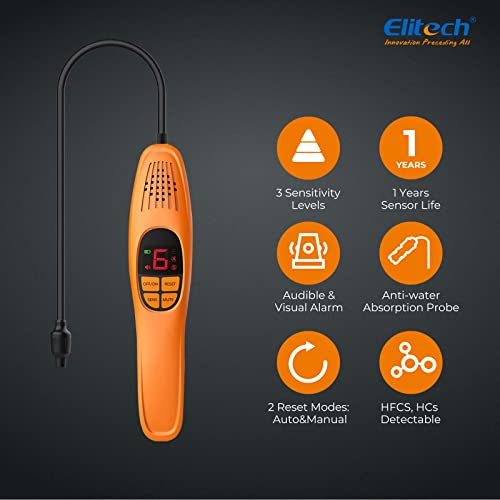 Elitech Refrigerant Leak Detector, Freon Leak Detector, Freon Sniffer Automotive Halogen Gas Leak Detector For R134A R410A R1234Yf R600A R290 Cfcs Hcfcs Hfcs Hcs Hfos, Ld-100+ #TOP1