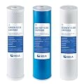 HQUA 3-stage Replacement Filter Cartridges Set, PP, GAC KDF, Carbon Block, Fit for WF3 Series Whole House Water Filter (PP,GAC+KDF, Carbon Block)