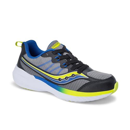 Saucony ���j�Z�b�N�X-�q���p �G���h���t�B�� Kdz 2 0, �u���b�N/�O���[, 13.5 Wide Little Kid