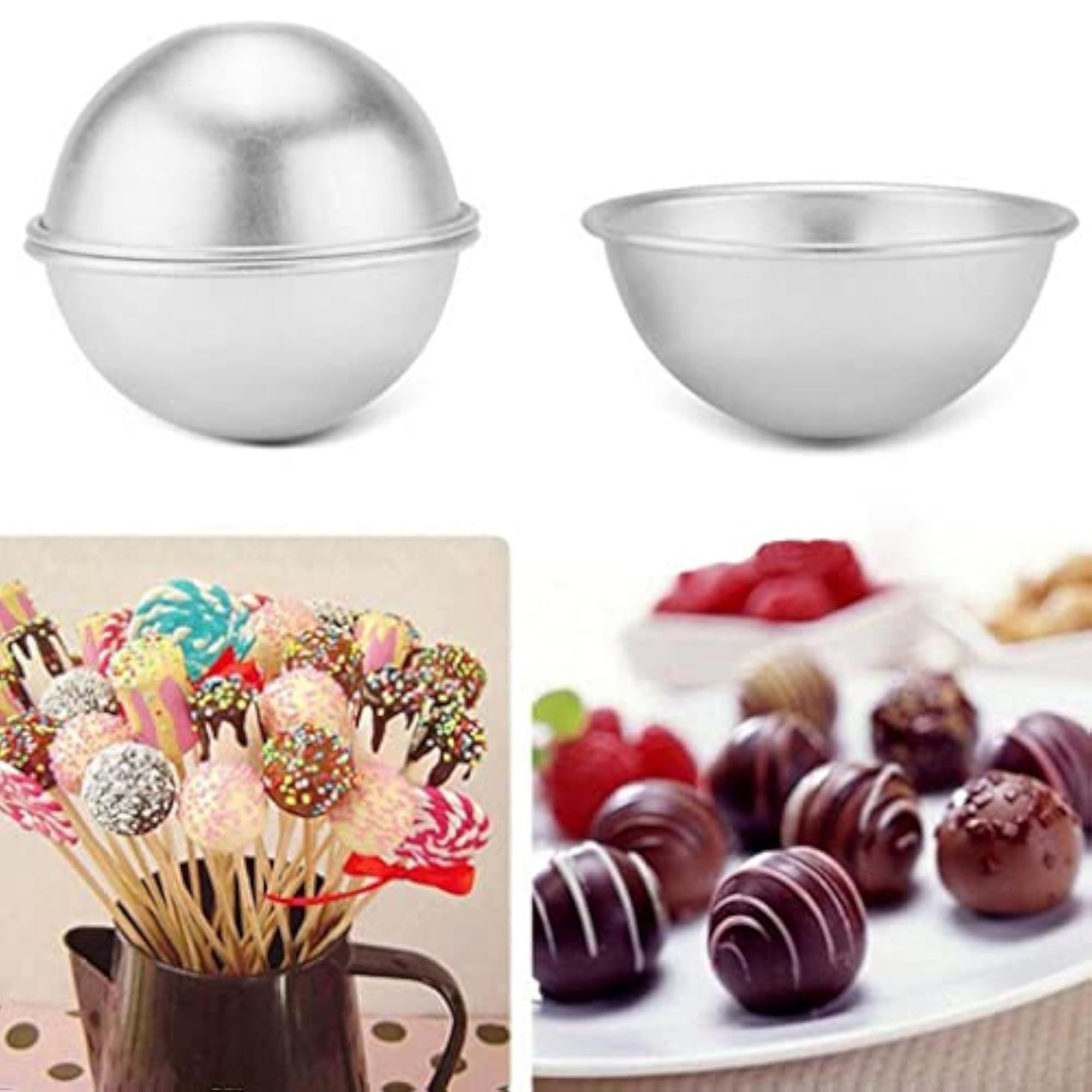 6pcs Aluminum Bath Bomb Molds, DIY Cake Moulds