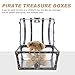 Zerodeko Pirate Treasure Chest - Treasure Box with Lock and Key, Prize Box for Kids Party Favors Decorations Jewelry Organizer