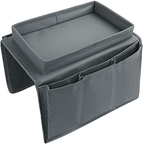 image for FakeFace Sofa Armrest Organizer with Top Tray for Couch Recliner, 5 Po