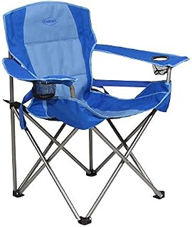 Kamp-Rite KAMPCC016 Outdoor Camping Folding Chair with Lumbar Support & Cupholders, 2 Tone