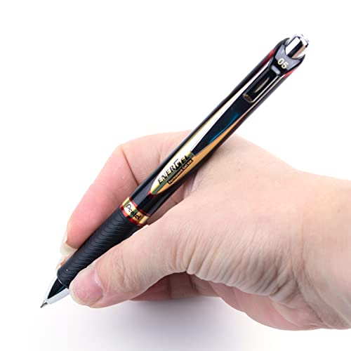 EnerGel Permanent Retractable Rollerball 0.5mm Tinta Roja 12 bolígrafos miniatura 5
