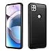 Produktbild PULEN Schutzhülle für Moto G 5G, Motorola One 5G, Ace Case, Moto One 5G Ace, stoßfest, gebürstet, flexibel, weiche TPU-Stoßschutzhülle, Handyschutz und Kohlefaser (schwarz)