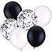 Produktbild 30 Stück 12 Zoll Latex Ballons Konfetti Ballon für Hochzeit Geburtstag Party Dekoration (Weiß und Schwarz)