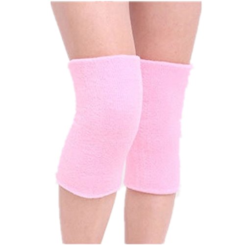 Mcolics Cotton Non-Slip Soft Absorbent Knee Pad Support Brace Protector Leg Sleeve Kneelet Thickening Extended Warm For Men & Women Outdoor Sports Running Dancing Gym Yoga Fitness, 1 Pair (Pink) #TOP5