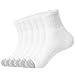 WANDER Winter Warm Socken Baumwolle Sportsocken 6 Paar Premium Warme Knöchelsocken für Herren Anti Rutsch Thermo Socken Atmungsaktiv und Weiche Mittellang Sneakers Socken für Winter, Weiß（43-46/M）