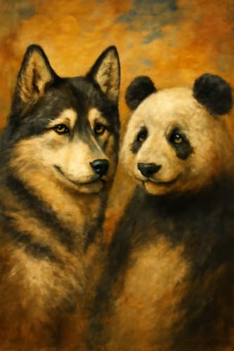Décoration murale intemporelle Husky et Panda pour habiller un grand mur vide
