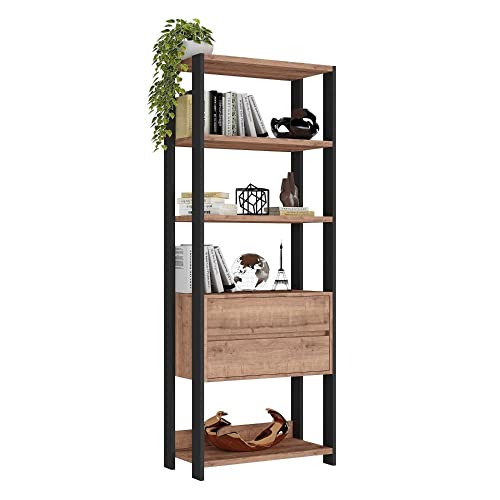Estante Industrial 2 Gavetas 4 Prateleiras M110 Foscarini Preto/solanum