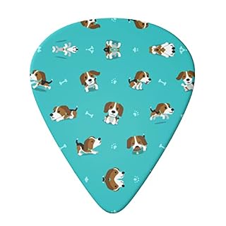 Cartoon Dog Lot de 6 médiators de guitare pour guitare acoustique, guitare électrique, basse, ukulélé – fin, moyen et… - Les Beatles, Paul McCartney, John Lennon, RIngo Starr, George Harrison Cartoon Dog Lot de 6 médiators de guitare pour guitare acoustique, guitare électrique, basse, ukulélé – fin, moyen et… – Image 3