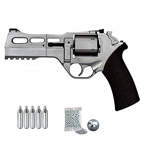 Revólver Chiappa Rhino 50 DS (Nickel) | Pistola de balines (Bolas bb's de Acero y perdigones) y CO2 semiautomática Calibre 4.5mm