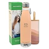 LG Luxury & Grace Gourde Isotherme en Acier Inoxydable 750 ml. Bouteille Isotherme pour Boissons Chaudes et Froides. Bouteille d'Eau à Double Paroi & Sans BPA. Ètui en Néoprene + Mousqueton.