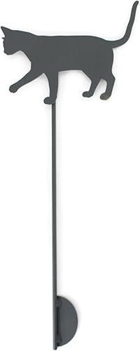 Miniatura 2 de Estaca metálica para mascotas y animales de granja (9 pulgadas de ancho gato en estaca, gris oscuro)