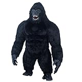 Traje inflable realista de King Kong negro para adultos,2 m)