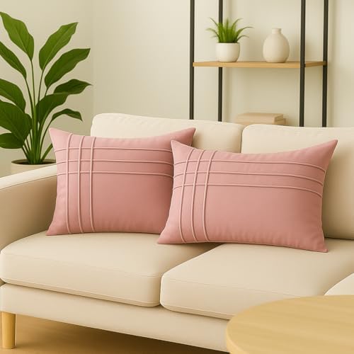 Kit 2 Capas de Almofadas Retangular Drapeada Veludo Luxo, 30x50cm...