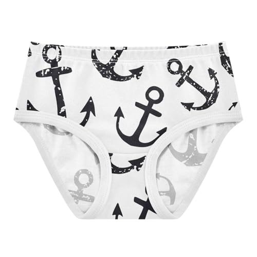 Cotton Toddler Girls Underwear Anchors Black White Nautical Little Girl Panties Cartoon Briefs Undies Kids 2t