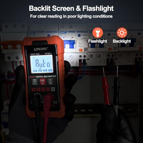 Image of Digital Multimeter Volt Meter TRMS 4000 Counts Auto-Range NCV Voltage Multi Tester Smart Electrical Car Battery Voltmeter AC /DC Volt, Ohm Resistance, Continuity with Test Leads Large LED Backlight