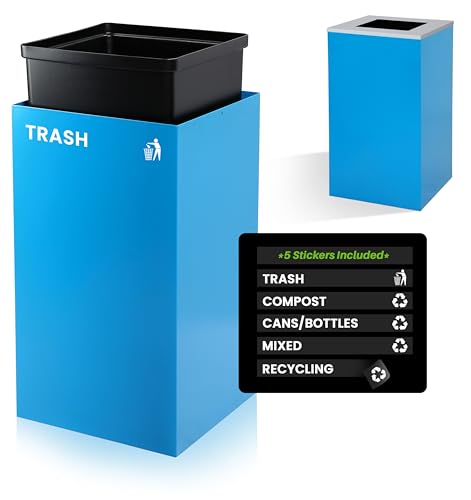 Alpine Commercial Indoor Recycle Bin with Lid - 29 Gallon
