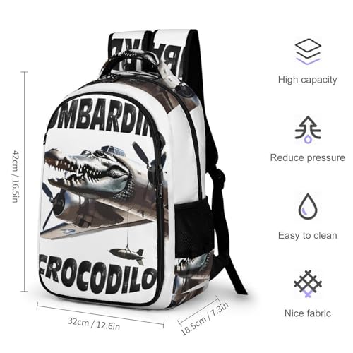 Bombardiro-Crocodilo Merch Bag Italian Brainrot Inspried Aesthetic Backpack Laptop Daypack One Size2