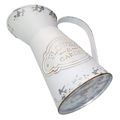 Fovasen FV-V/WHITEMINI002 Rustic Vase For Flower Home Decor,Metal Shabby Chic Farmhouse Vase Decorative Vase Pitcher Holder thumb #1