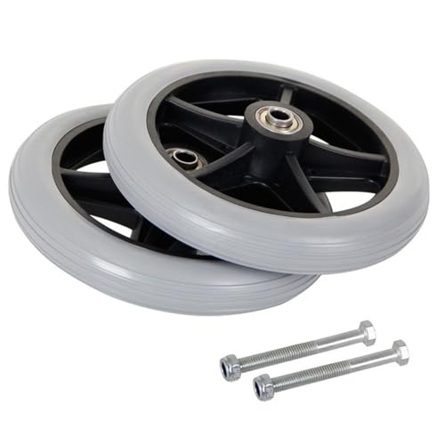 LHX Wheelchair Front Wheel Accessories Scooter Front Wheel with Bearing 6-inch/7-inch 8/inch Solid Wheel Wheelchair Replacement Front Wheel Wear-Resistant(Gris,8 inch)