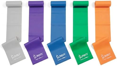 Sunny Health & Fitness 5-Level Resistance Band Set for Strength T...