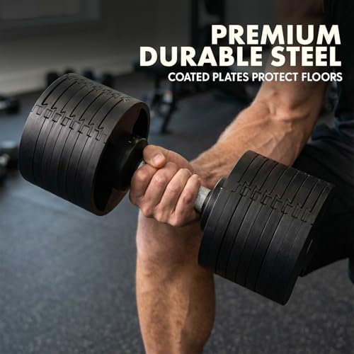 SQUATZ Adjustable Dumbbells with Quick Weight Change, Space-Saving Dumbbell Set with Anti‑Slip Handle, Secure Locking System, Heavy‑Duty Plates & Base for Home Workout and Strength Training - Image 5