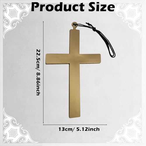 Kreuz Halskette, Priester Kreuz Kette Plastik, Anhänger Kreuz aus Kunststoff, Halskette mit Kreuz für Priester Bischof Nonne Pfarrer, Halskette Kreuz Anhänger für Halloween Fasching Cosplay Ostern