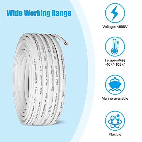 image for Kimbluth 12 Gauge Duplex Marine Wire Tinned Copper Boat Cable, 50ft 12