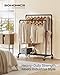 SONGMICS Heavy-Duty Clothes Rack, Double-Rod Clothing Rack for Hanging Clothes, Industrial Garment Rack on Wheels, Metal Frame, 2 Casters with Brakes, Commercial Display, Black UHSR60B