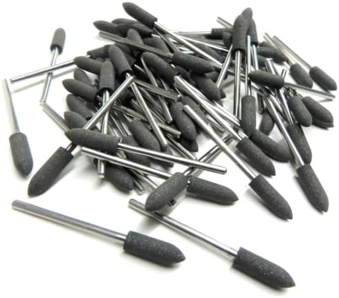 Black Medium Silicone 16 x 5.2mm Bullet Point Mounted Polisher Made in Germany Pack of 10 by JTS