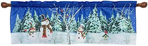 EZ.enjoy Winter Snowman Window Curtain Valance for Holiday Christmas Decorations Rod Pocket 58 X 18 Inches