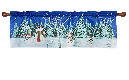 Ez.enjoy Winter Snowman Window Curtain Valance For Holiday Christmas Decorations Rod Pocket 58 X 18 Inches #TOP2