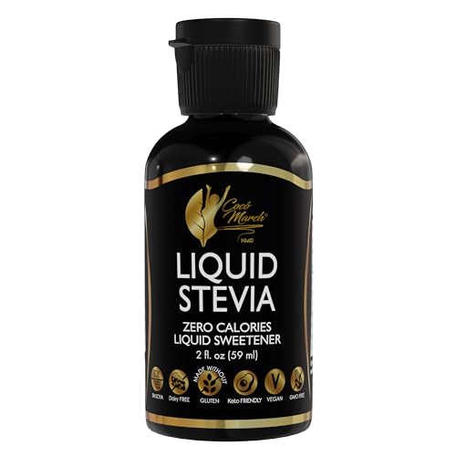 Organic Liquid Stevia by Coco March- Natural Sweetener - NO AFTER TASTE- Zero Calories - Gluten Free, Vegan, GMO Free, Dairy Free, Keto Friendly, Soy Free, 2 fl oz 60 ml - 450 Servings
