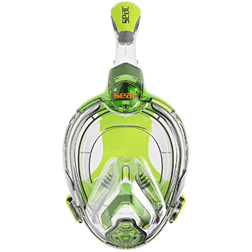 Seac Libera Full-Face Snorkel Mask for Youth - Clear/Lime