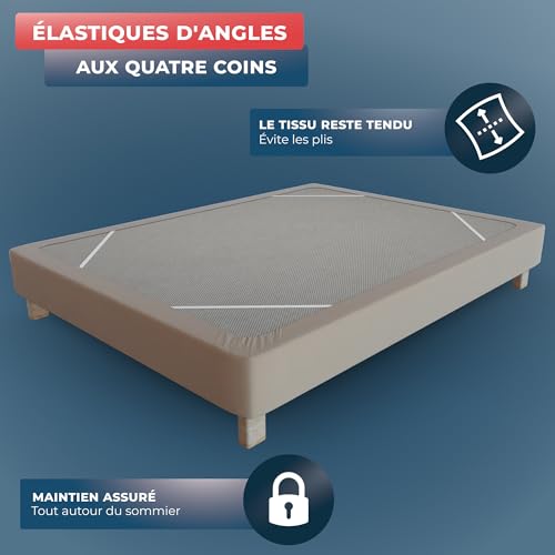 Cache-sommier 140x200 extensible en coton pour rénover le lit