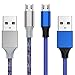 Charger Cable for Xbox One Controller - 2 Pack 10FT Nylon Braided Micro USB 2.0 Charge and Play Data Sync Cord for Xbox One S/X, Playstation 4, dualshock 4 Controller, Samsung, Android Phone