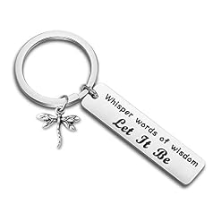 CENWA Dragonfly Gift Dragonfly Jewelry Whisper Words of Wisdom Let It Be Keychain Inspirational Gift For Woman Best Friend - Les Beatles, Paul McCartney, John Lennon, RIngo Starr, George Harrison