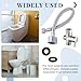 Blulu Bidet T Adapter, Metal T Valve for Bidet with Shut-off Valve(7/8” x 7/8” x 1/2”) with 12 Inch Flexible Toilet Connector, 3 Way Tee Connector Attachment for Toilet Bathroom