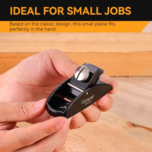 Hoteche Handhobel aus Gusseisen, Mini Holzhobel, 65Mn-Klinge, 25 mm breit, 1,5 mm dick, 55-64 Härte, 89 x 35 mm