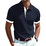 Polo Noir Homme, Shirt Pas Cher Marque Travail Lot Tshirt Homme Manche Courte Oversize Slim Fit Anti Transpirant Golf Golf Haut Sport Grande Taille 3XL