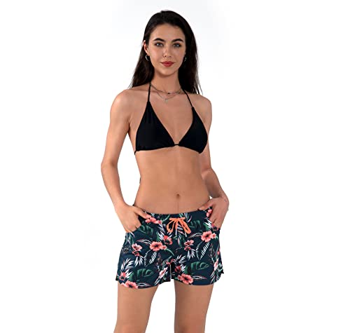 Actleis US-GWA081LCY Womens Swim Shorts Upf50+ Board Shorts Quick Dry Beach Shorts Drawstring Sports Summer Bottom L Cattleya thumb #1