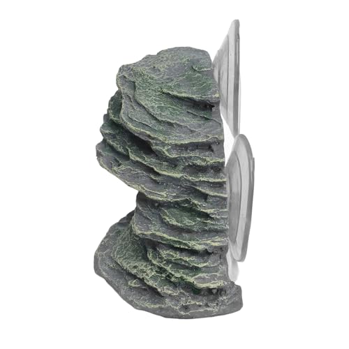 Asixxsix Basking Platform, Resin Tortoise Dock Resting Rock with Climbing Ramp for Reptiles Amphibians Lizards Frogs Geckos Bearded Dragons
