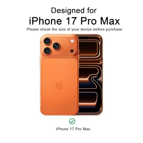 Image of iPhone 17 Pro Max Case, with Screen Protector X1, [Compatible with MagSafe], Lightweight Phone Case, Smooth Matte Finish (Black, iPhone 17 Pro Max)