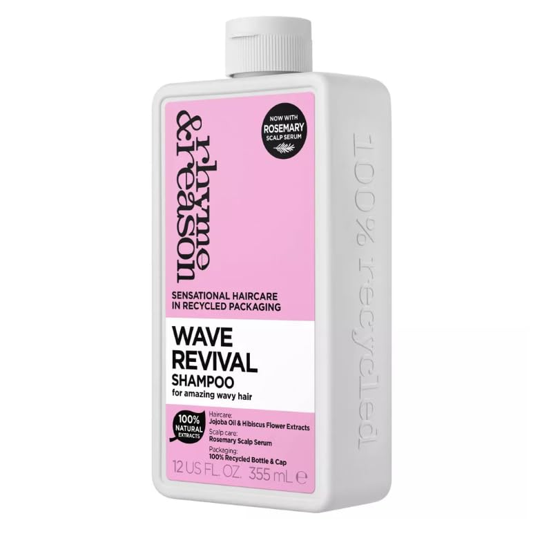 Rhyme N Reaso’n Wave Revival Shampoo, Natural Wavy Hair Care with Rosemary Serum, 12 fl oz