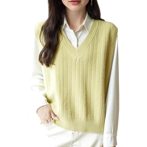 Image of Blostirno Women's Sweater Vest V Neck Sleeveless Solid Trendy Ribbed Knit Pullover Sweaters Crochet Flower Tank Tops