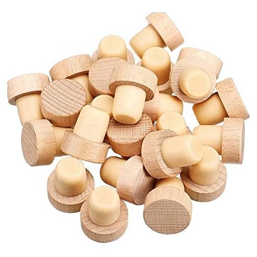 Tagtight Lot de 50 bouchon bouteille vin en forme de T, bouchon liege Réutilisables, bouchon bouteille En bois et caoutchouc Pour bouteille de vin et de bière, huiles, boissons