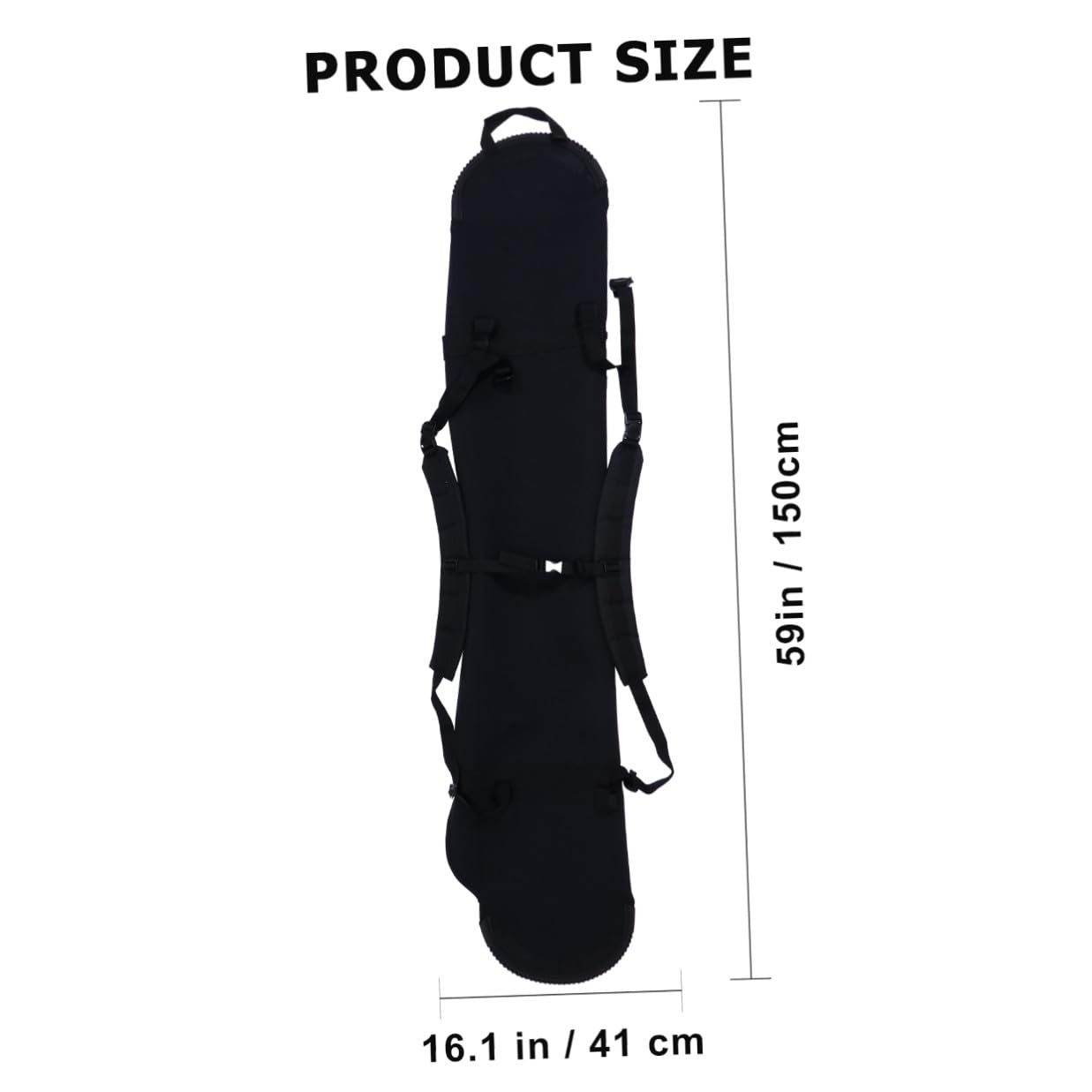 Housse de Snowboard Légère Noire Paquet à Dos Multifonction pour Équipement de Ski Protection et Rangement Pratique pour Snowboard Adaptée Transport et Voyage Matériau