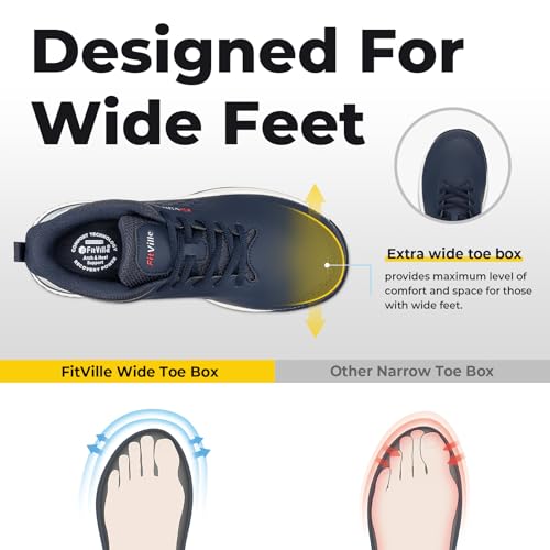 FitVille Extra Wide Waterproof Golf Shoes